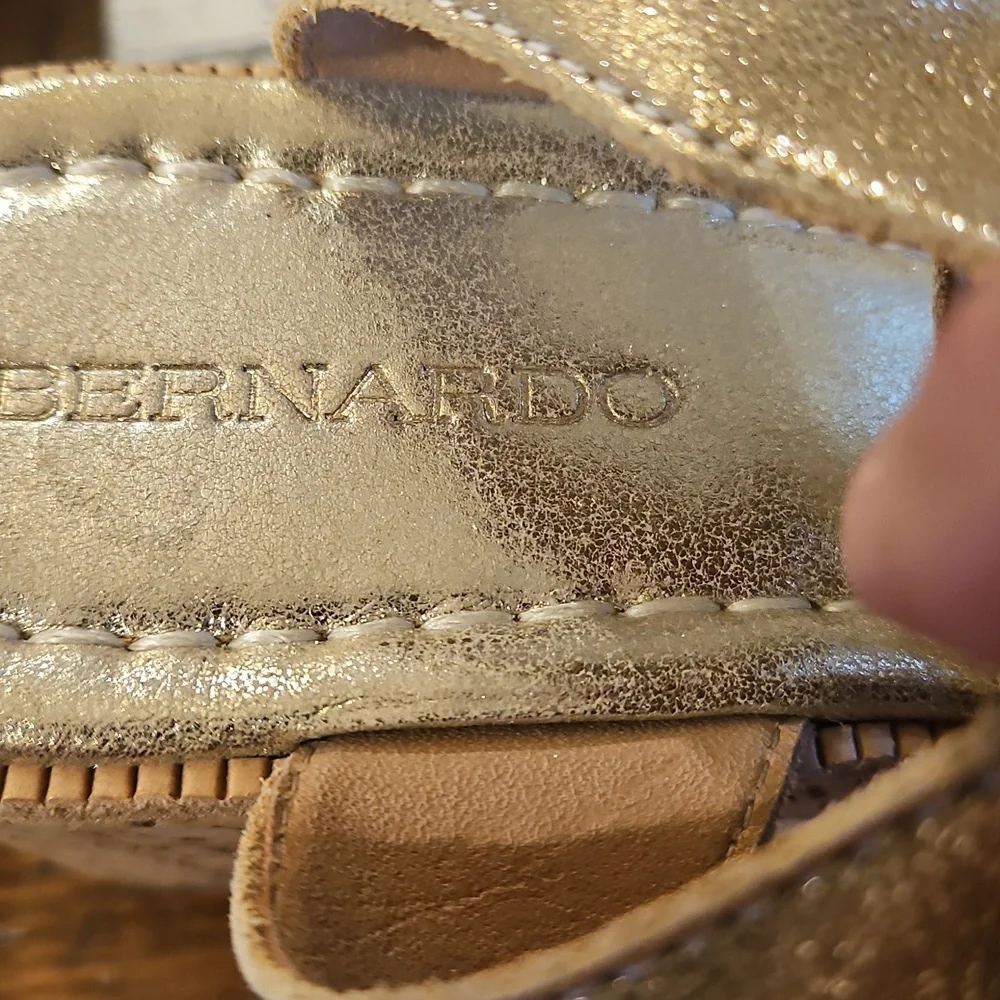 Bernardo Metallic Gold Sandals Worn Once